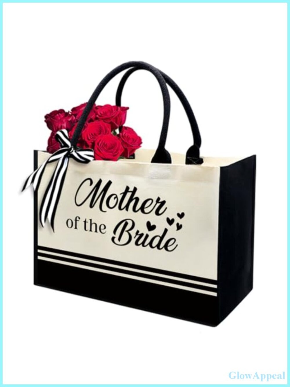Personalized Initial Canvas Tote Bag Monogrammed Gift for Women Teacher Beach
